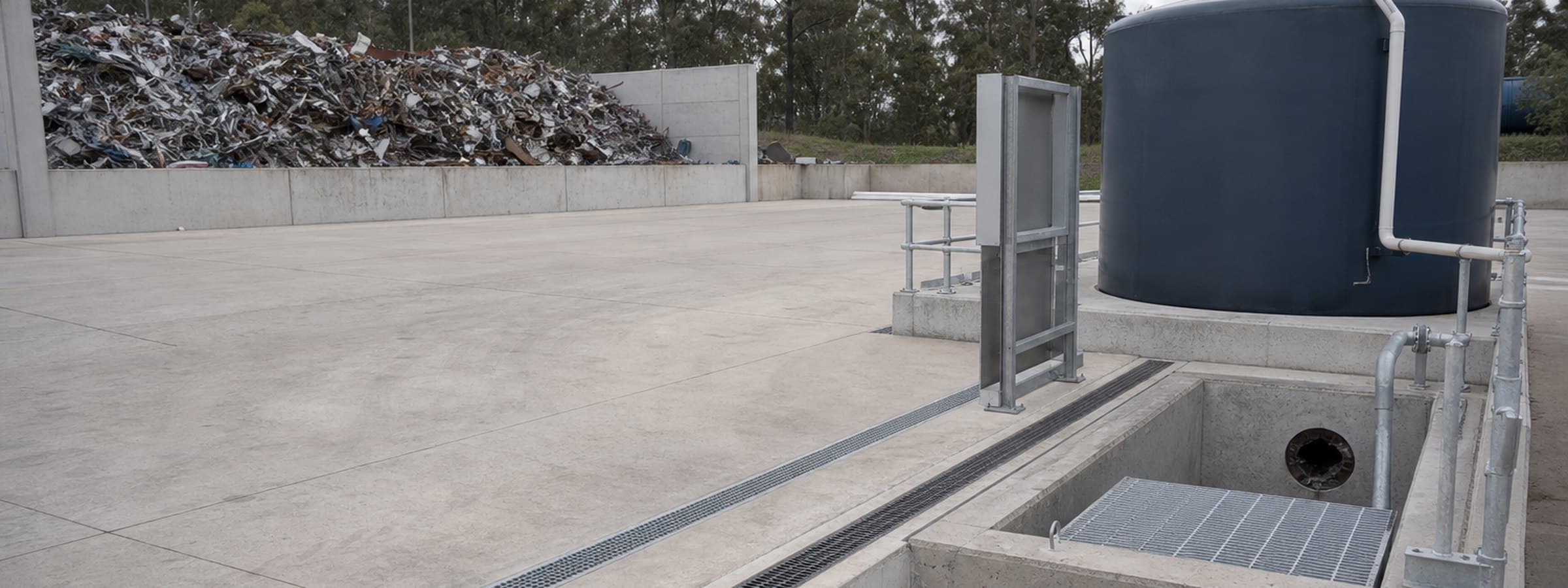 Bunded stormwater and spill containment infrastructure at a licensed facility